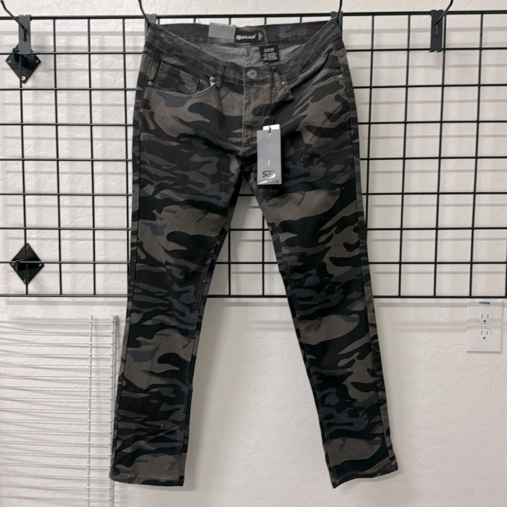 33x30 SB ROYAL BLUE skinny fit jeans black camouflage
